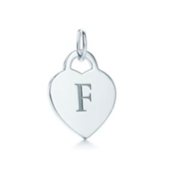 Tiffany & Co. sterling silver "F" heart charm - Picture 1 of 1